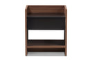 Tarah Two-Tone Walnut and Black Wood 1-Drawer Nightstand Baxton
