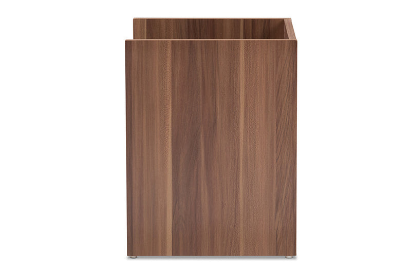 Tarah Two-Tone Walnut and Black Wood 1-Drawer Nightstand Baxton