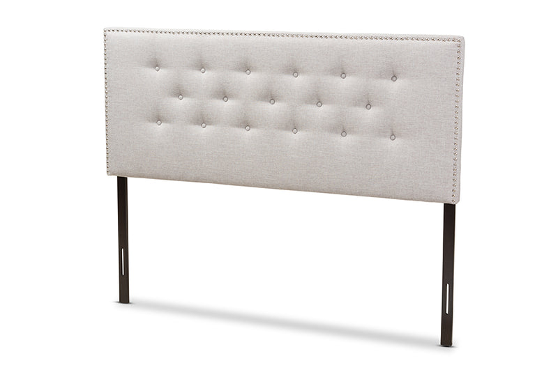 Nikko Modern and Contemporary Greyish Beige Fabric Upholstered Full Size Headboard