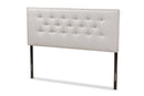 Nikko Greyish Beige Fabric Upholstered Queen Size Headboard Baxton
