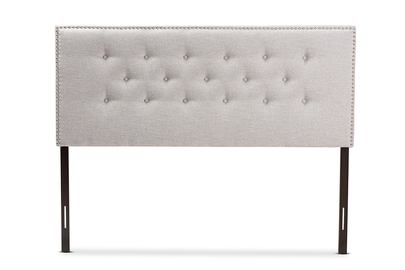 Nikko Modern and Contemporary Greyish Beige Fabric Upholstered Full Size Headboard