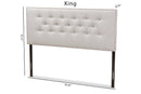 Nikko Greyish Beige Fabric Upholstered King Size Headboard Baxton