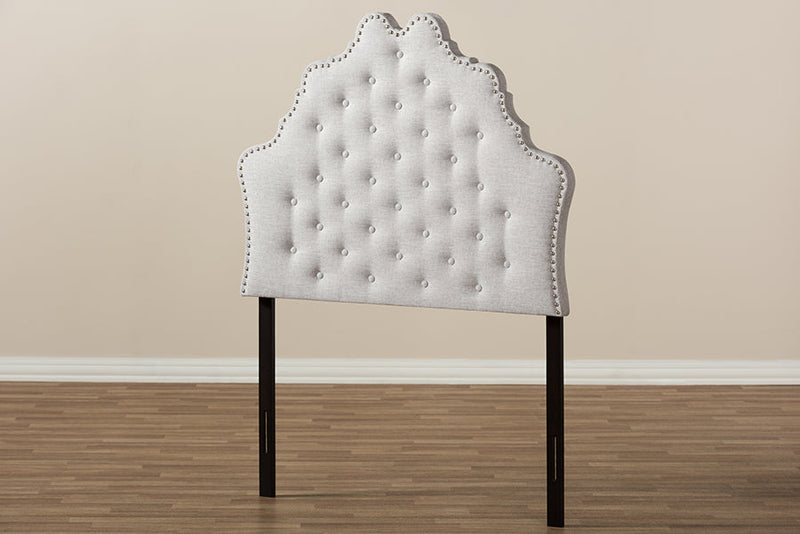 Ulvina Greyish Beige Fabric Twin Size Headboard Baxton