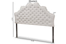 Ulvina Greyish Beige Fabric Queen Size Headboard Baxton