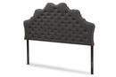 Ulvina Dark Gray Fabric Queen Size Headboard Baxton