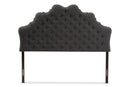 Ulvina Dark Gray Fabric Queen Size Headboard Baxton