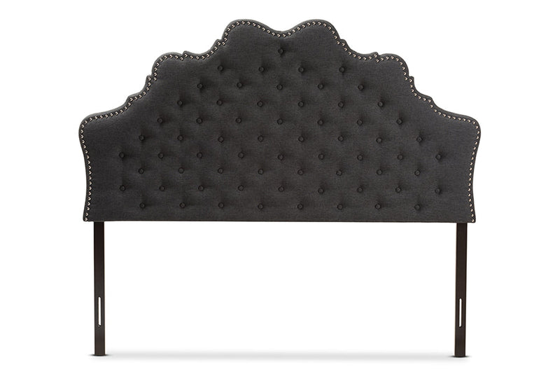Ulvina Dark Gray Fabric Queen Size Headboard Baxton