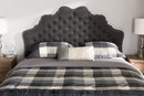 Ulvina Dark Gray Fabric Queen Size Headboard Baxton