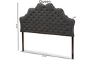 Ulvina Dark Gray Fabric Queen Size Headboard Baxton