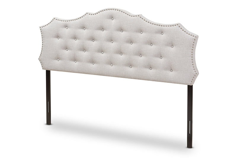 Moscow Modern and Contemporary Greyish Beige Fabric Queen Size Headboard