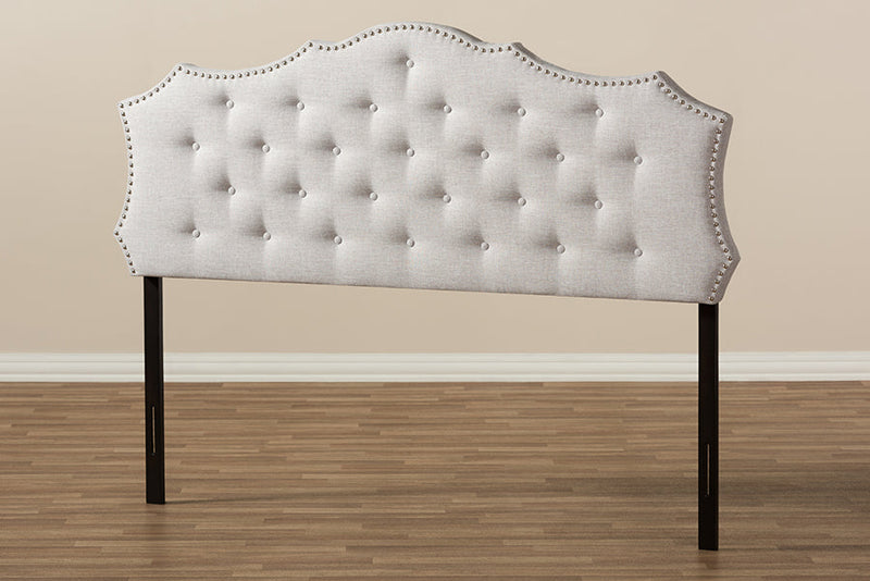 Moscow Greyish Beige Fabric Queen Size Headboard Baxton