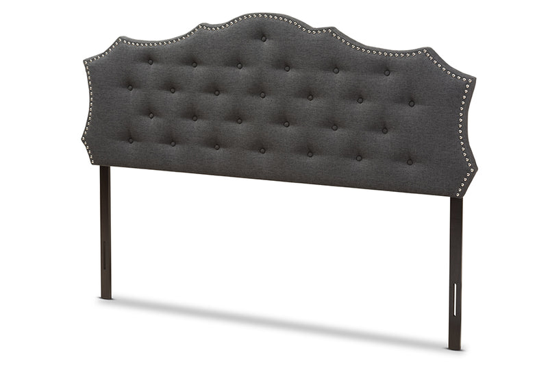 Moscow Modern and Contemporary Dark Gray Fabric Queen Size Headboard