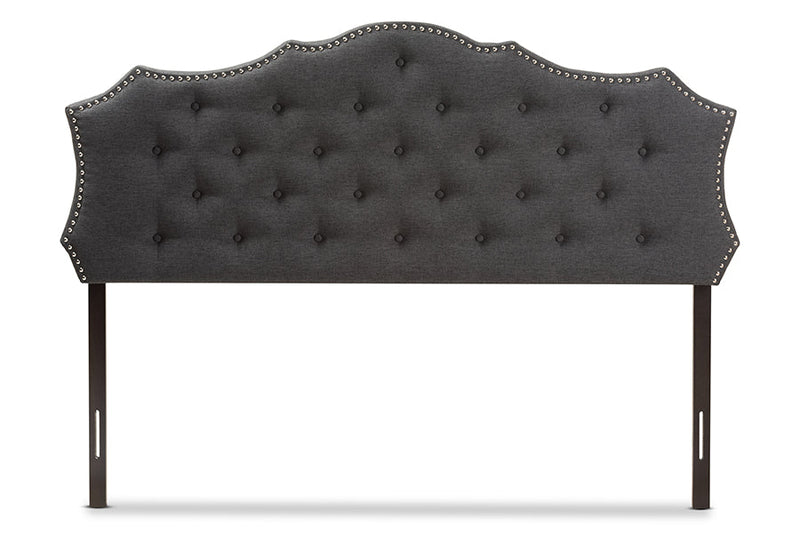 Moscow Dark Gray Fabric Queen Size Headboard Baxton