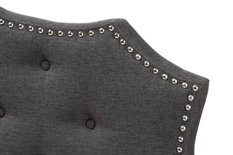 Moscow Dark Gray Fabric Queen Size Headboard Baxton