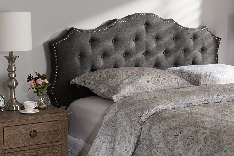 Moscow Dark Gray Fabric Queen Size Headboard Baxton
