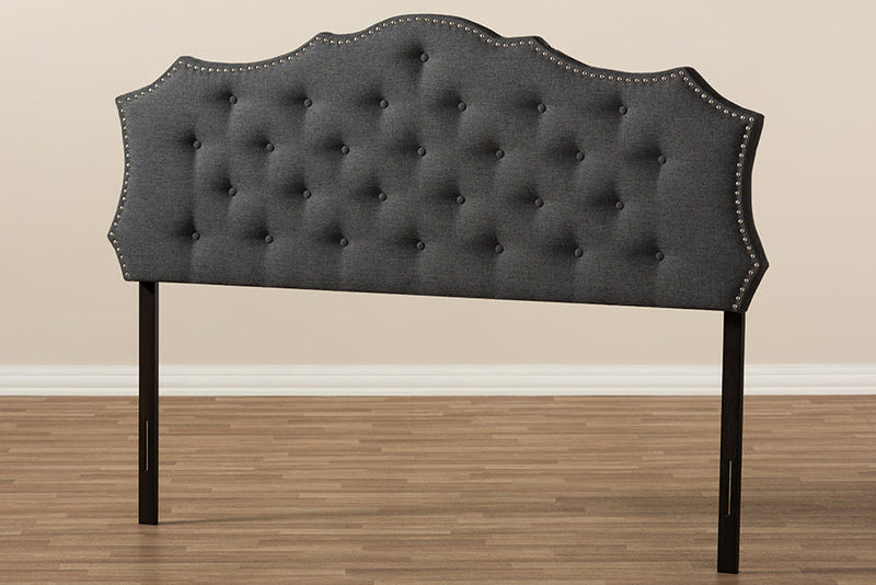 Moscow Dark Gray Fabric Queen Size Headboard Baxton