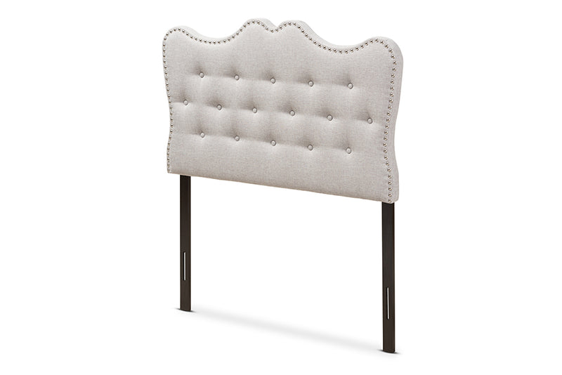 Andor Modern and Contemporary Greyish Beige Fabric Twin Size Headboard
