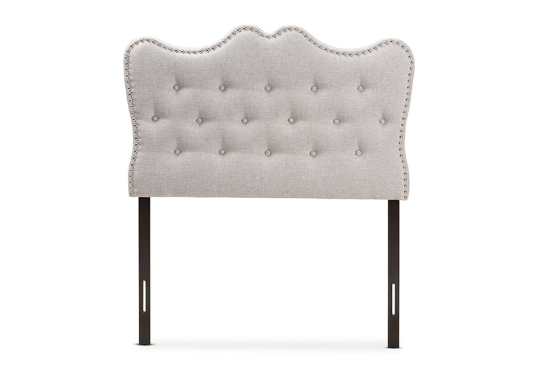 Andor Greyish Beige Fabric Twin Size Headboard Baxton