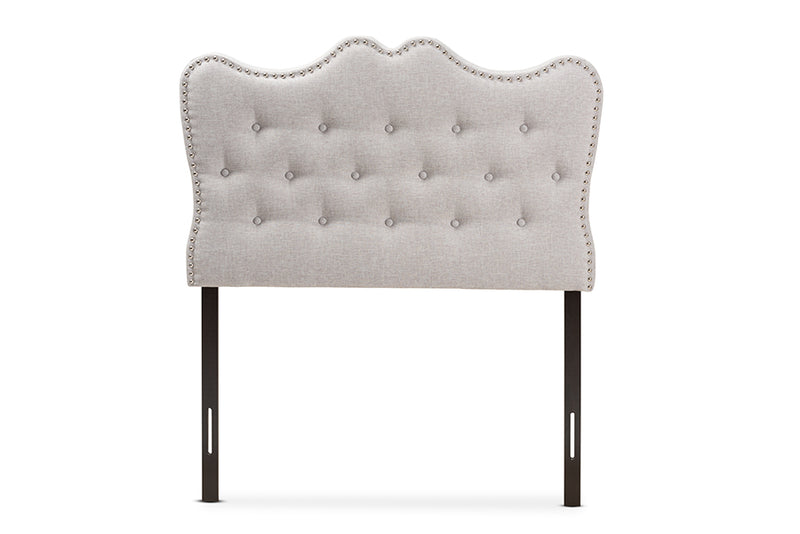 Andor Modern and Contemporary Greyish Beige Fabric Twin Size Headboard