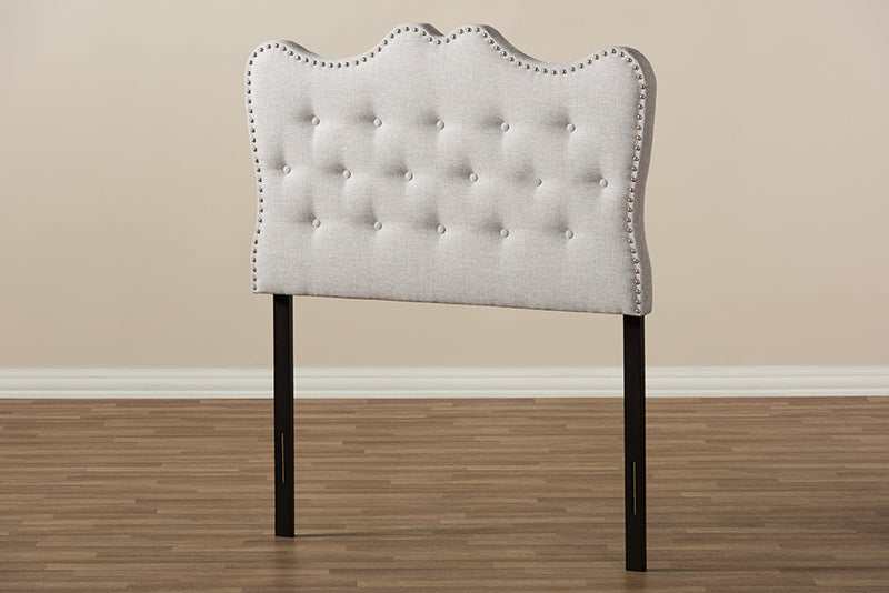 Andor Modern and Contemporary Greyish Beige Fabric Twin Size Headboard