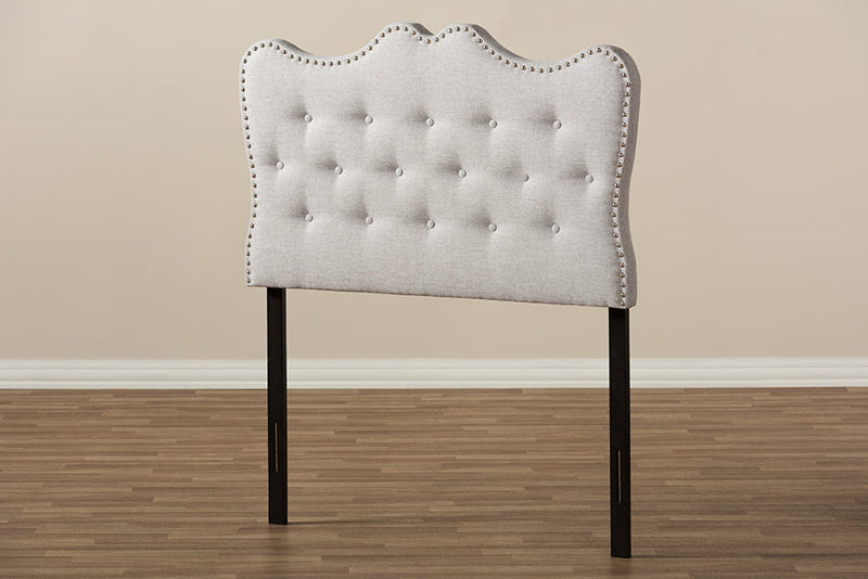Andor Greyish Beige Fabric Twin Size Headboard Baxton