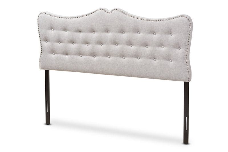 Andor Greyish Beige Fabric Queen Size Headboard Baxton