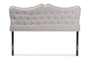 Andor Greyish Beige Fabric Queen Size Headboard Baxton