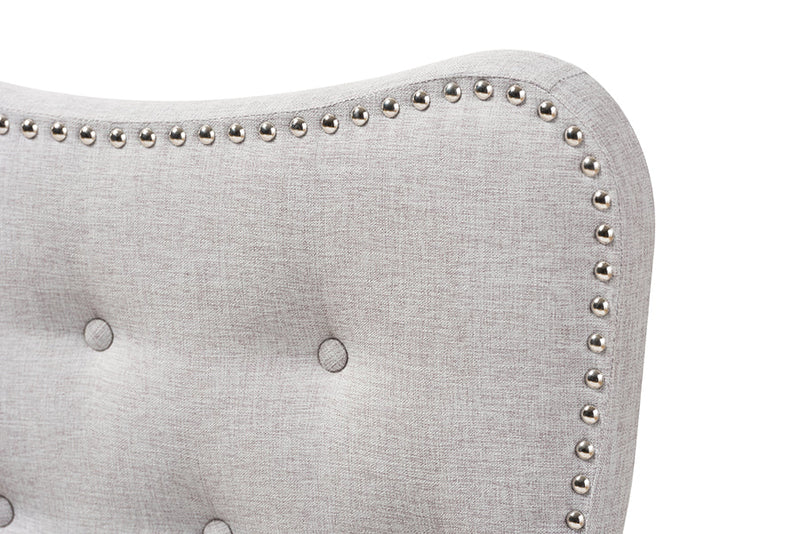 Andor Greyish Beige Fabric Queen Size Headboard Baxton