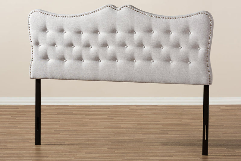 Andor Greyish Beige Fabric Queen Size Headboard Baxton