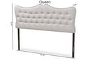 Andor Greyish Beige Fabric Queen Size Headboard Baxton