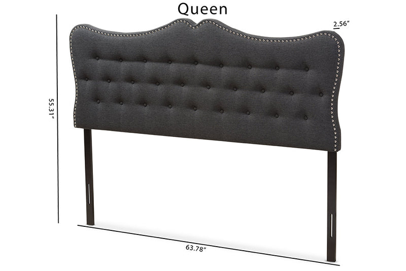 Andor Dark Gray Fabric Queen Size Headboard Baxton
