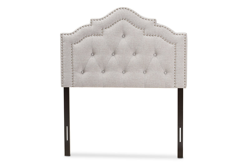 Lucca Modern and Contemporary Greyish Beige Fabric Twin Size Headboard
