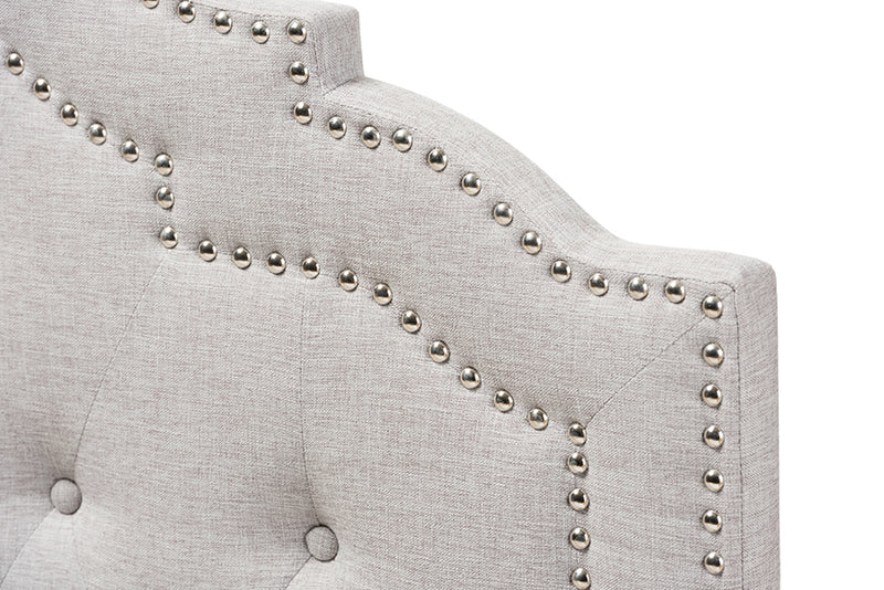 Lucca Modern and Contemporary Greyish Beige Fabric Twin Size Headboard