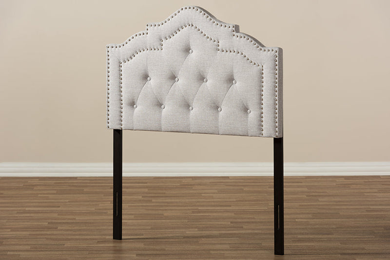 Lucca Greyish Beige Fabric Twin Size Headboard Baxton