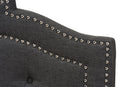 Lucca Dark Gray Fabric Queen Size Headboard Baxton