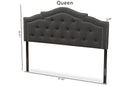 Lucca Dark Gray Fabric Queen Size Headboard Baxton