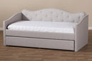 Tazara Greyish Beige Fabric Daybed w/Trundle Baxton