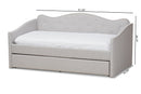 Tazara Greyish Beige Fabric Daybed w/Trundle Baxton