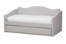 Tazara Greyish Beige Fabric Daybed w/Trundle Baxton