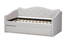 Tazara Greyish Beige Fabric Daybed w/Trundle Baxton
