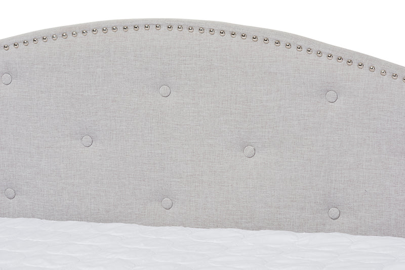 Tazara Modern and Contemporary Greyish Beige Fabric Daybed w/Trundle