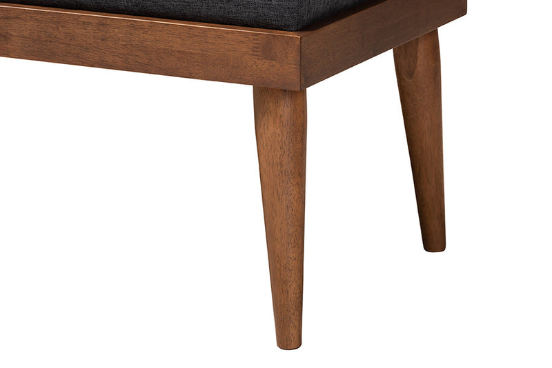 Genna Dark Gray Fabric Upholstered Full Size 2Pc Bedroom Set Baxton