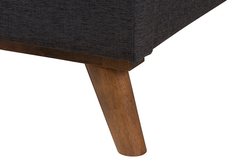 Genna Dark Gray Fabric Upholstered Full Size 2Pc Bedroom Set Baxton