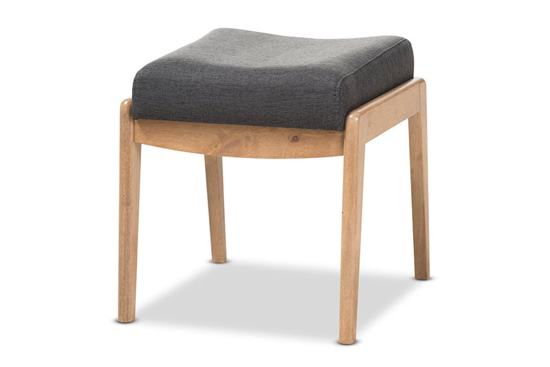 Claverie Dark Gray Fabric Ottoman Baxton
