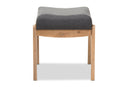 Claverie Dark Gray Fabric Ottoman Baxton