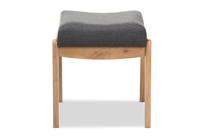 Claverie Dark Gray Fabric Ottoman Baxton