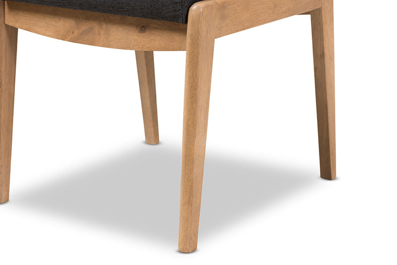 Claverie Dark Gray Fabric Ottoman Baxton
