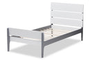 Cyprien Mission Style White and Dark Grey-Twin Platform Bed Baxton