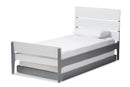 Cyprien Mission Style White and Grey-Twin Platform Bed Baxton
