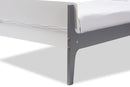 Cyprien Mission Style White and Grey-Twin Platform Bed Baxton